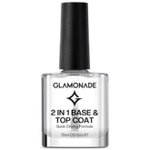 Glamonade Base Top Coat clear bottle closeup highlighting lasting shine