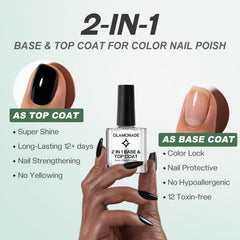Glamonade Base Top Coat gloss finish for smooth color application