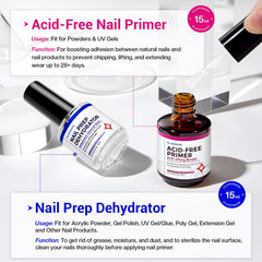 Glamonade Nail Primer acid-free application shows secure bond without harsh fumes.