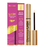 Glamosoar Lash Serum bottle close-up for a precise, gentle daily treatment.
