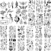 Tatuajes temporales Glaryyears con flores mini, ideal para fiestas y estilos rápidos.