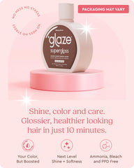 Hand applying Glaze Supergloss for even brunette coverage.