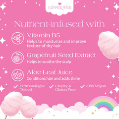 Champú Glimmer Wish Unicornio: ingredientes naturales como aloe y coco para brillo.