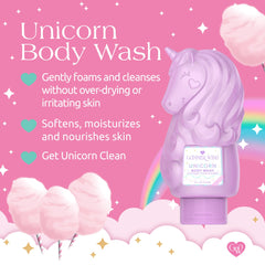 Glimmer Wish gel para niños con aroma a vainilla y algodón de azúcar.