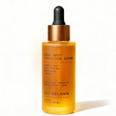 Glo Melanin dark spot remover bottle with pump for convenient, targeted application to even skin tone.