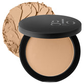 Glo Skin Beauty pressed base Honey Medium compact shows natural, second-skin finish