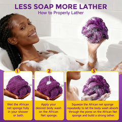 Glochin esponja de red africana uso diario en ducha