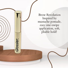 Close-up of finished look: Glossier Boy Brow Blond delivers a soft hold on brows.