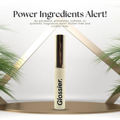 Glossier Boy Brow packaging close-up with glossy finish.