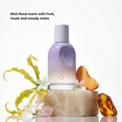 Holiday gift-packaging for Glossier You Fleur, ready for gifting.