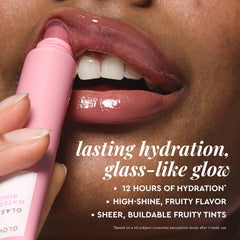 Glow Recipe Glass Balm Labios textura rosada que realza color.
