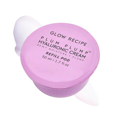 Glow Recipe Plum Plump refillable jar showing gel-cream texture for daily hydration