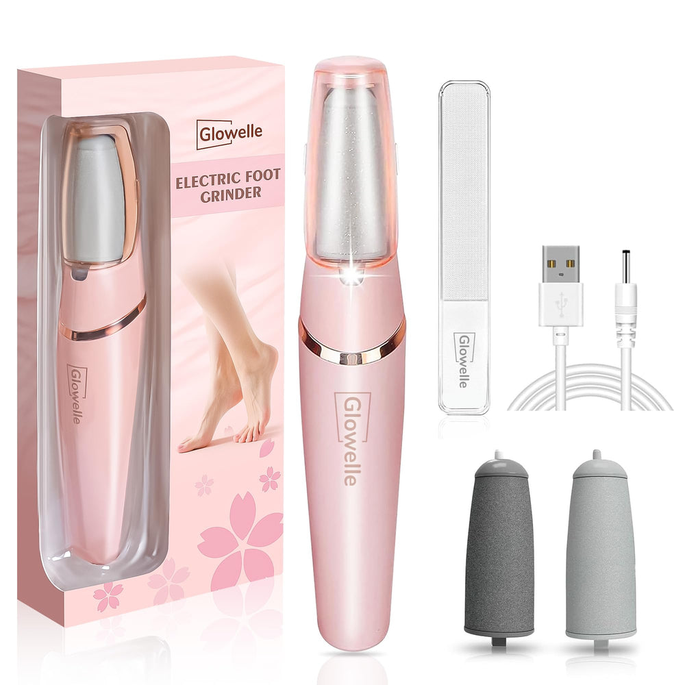 Glowelle foot callus remover with a powerful motor for fast at-home smoothing.