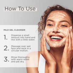 Glytone Limpiador en gel suave, rostro lavado deja la piel limpia y fresca.