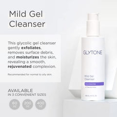 Glytone Limpiador en gel suave, textura gel que aporta exfoliación ligera.