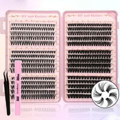 Gmagictobo Lash Clusters kit with 570 pieces for salon-style DIY lash extensions.