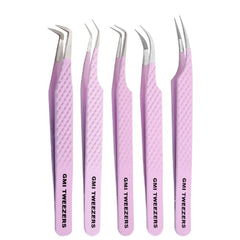 GMI Tweezers fiber-tip lash tweezers for precise lash pickup during extensions.