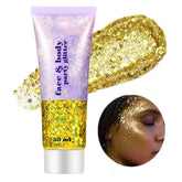 Go Ho Gold Face Body Glitter packaging highlights premium festival-ready shimmer.