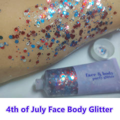 Go Ho patriotic body glitter sequins adds festive shine to day events