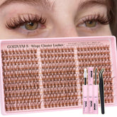 Goddvenus brown lash clusters kit 300pcs for natural daytime lashes and DIY at home