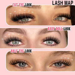 Goddvenus C Curl cluster lashes provide lift and natural curvature.