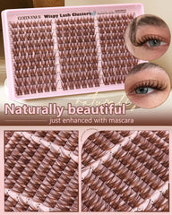 Goddvenus lash brush helps even distribution for a fluffy finish.