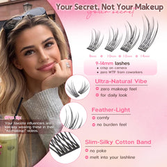 Goddvenus Lash Clusters DIY Extensions for easy at-home application and voluminous effect.