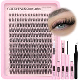 Goddvenus Lash Clusters Kit D Curl 192pcs for a natural wispy look.