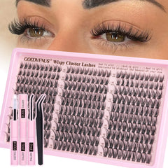 Goddvenus Lash Clusters Kit packaging showcasing sleek design for easy at-home use
