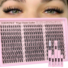 Goddvenus lash clusters wispy kit shown for easy at-home application.