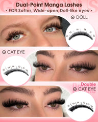 Goddvenus Long-wear manga lash clusters designed for 3–7 days of use