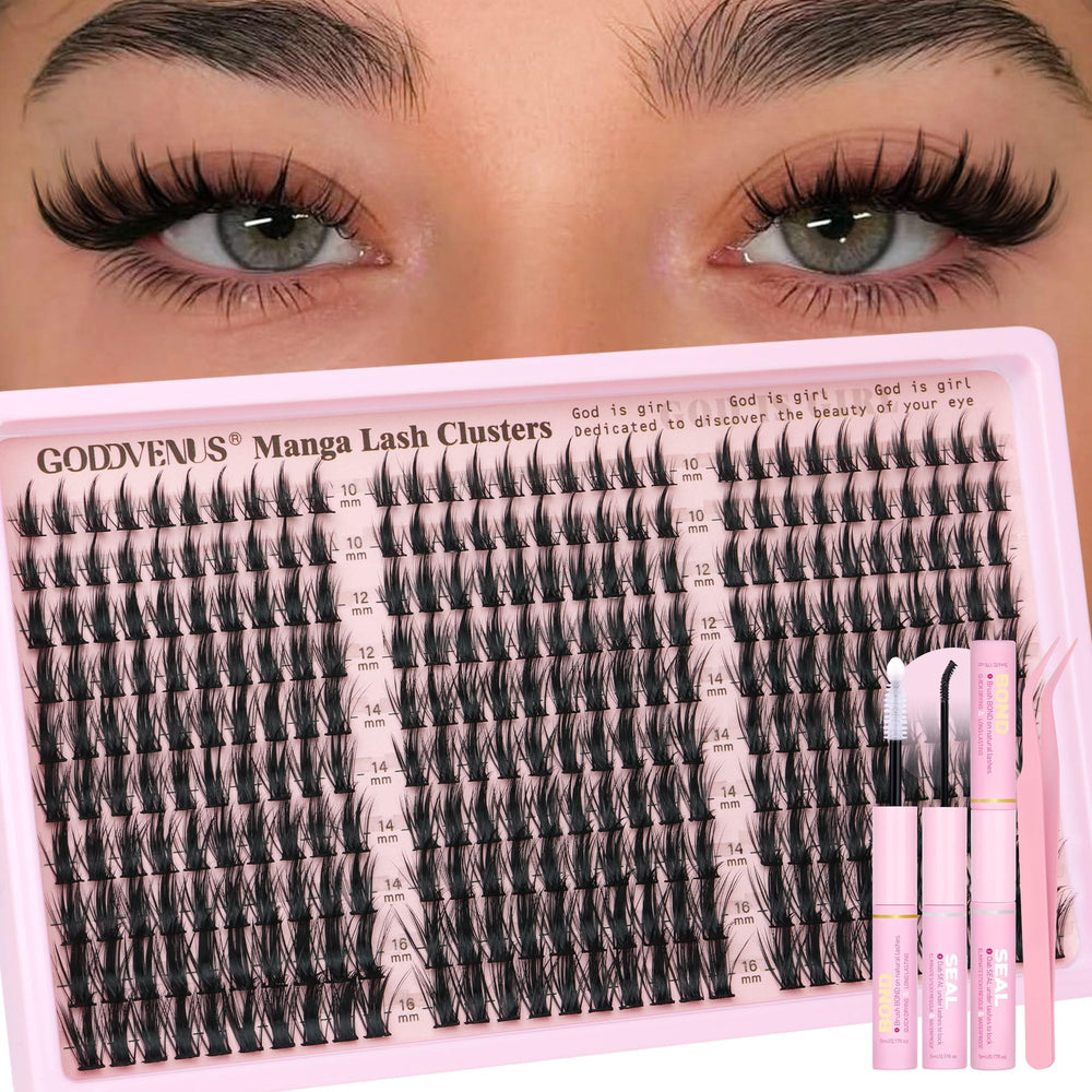 Goddvenus Manga Lash Clusters Kit with 300 pieces for versatile manga looks.