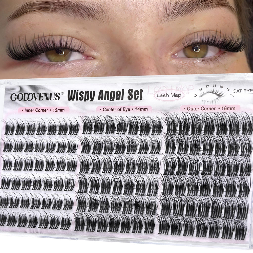 Goddvenus Wispy lash clusters 12mm for natural everyday lashes