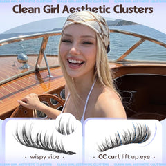 Goddvenus wispy lash clusters 14mm for a subtle eye lift.
