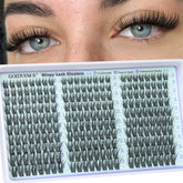 Goddvenus Wispy Lash Clusters close-up for natural feathered definition.