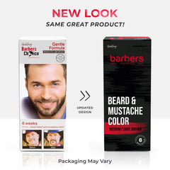 Godefroy Barbers Choice color application on beard area for even coverage.