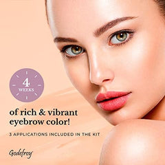 Godefroy brow color step 1 application shows initial color deposit