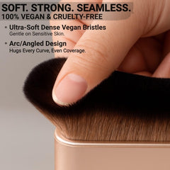 Goerti Large Bronzer Brush on legs for even coverage and quick color build.