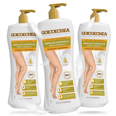 Goicoechea Arnica Chamomile Body Lotion bottle delivers soothing daily leg care
