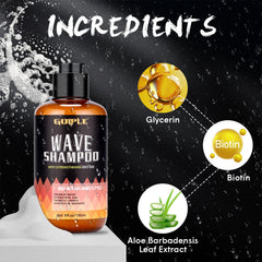 Goiple 360 Waves Wash Shampoo ingredients sesame biotin aloe nourish hair texture.