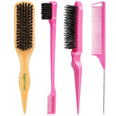 Goiple boar bristle slick back brush for salon-smooth shine and control