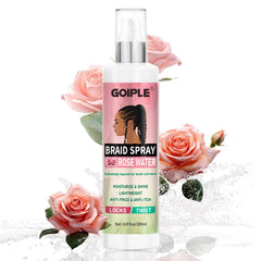 Goiple Braid Spray Rose Mint bottle delivers hydration for braids.