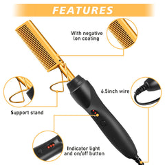Goiple deluxe electric hot comb with precise temperature control for safe styling.