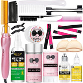 Goiple electric hot comb pink front view for quick frizz control on wigs