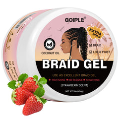 Goiple Gel para trenzas: fijación fuerte y borde suave para un acabado definido.