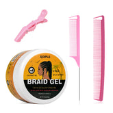 Goiple gel para trenzas con fijación fuerte y brillo duradero.