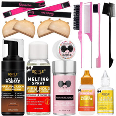 Goiple lace glue kit setup showing complete wig install essentials