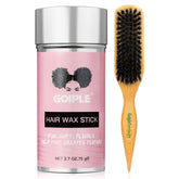 Goiple slick-back brush shown for a polished, glassy finish on hair