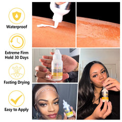 Goiple strong hold wig adhesive for reliable bonding during activities.