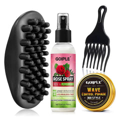 Goiple Wave Pomade Twist Sponge Brush showing curl definition for 4C hair, in-use.
